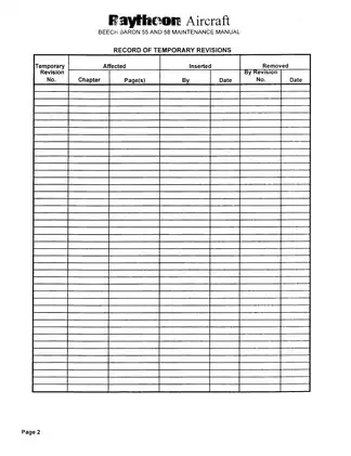 Beech Baron 55 and 58 Maintenance Manual - Comprehensive Service Guide Preview image 4