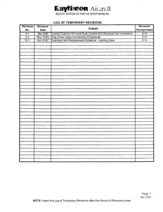Beech Baron 55 and 58 Maintenance Manual - Comprehensive Service Guide Preview image 5
