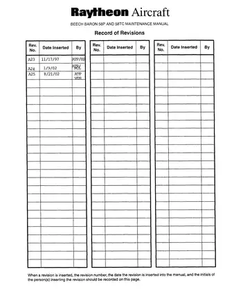 2002 Beechcraft Baron 58P, 58PA, 58TC, 58TCA aircraft maintenance manual Preview image 4