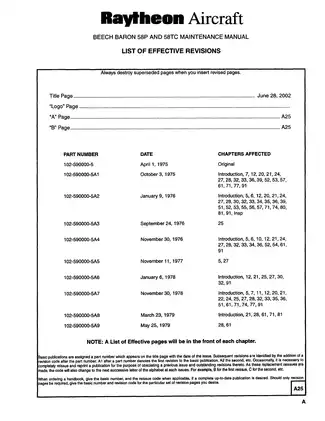 Raytheon Beech Baron 58P & 58TC Maintenance Manual Preview image 5
