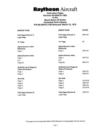 2001 Beechcraft Baron A55, B55, C 55, D55, E55 Vol 1 & 2 IPC aircraft parts catalog Preview image 5