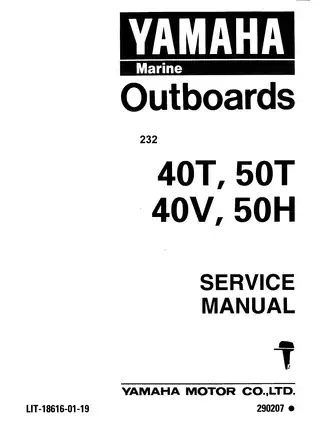 Yamaha Marine 40T, 50T, 40V, 50H outboard motor service manual Preview image 1