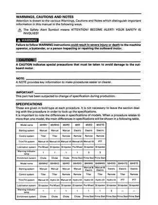 Yamaha Marine 40T, 50T, 40V, 50H outboard motor service manual Preview image 4