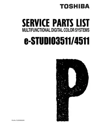 Toshiba e-Studio 3511 service manual + handbook + parts list