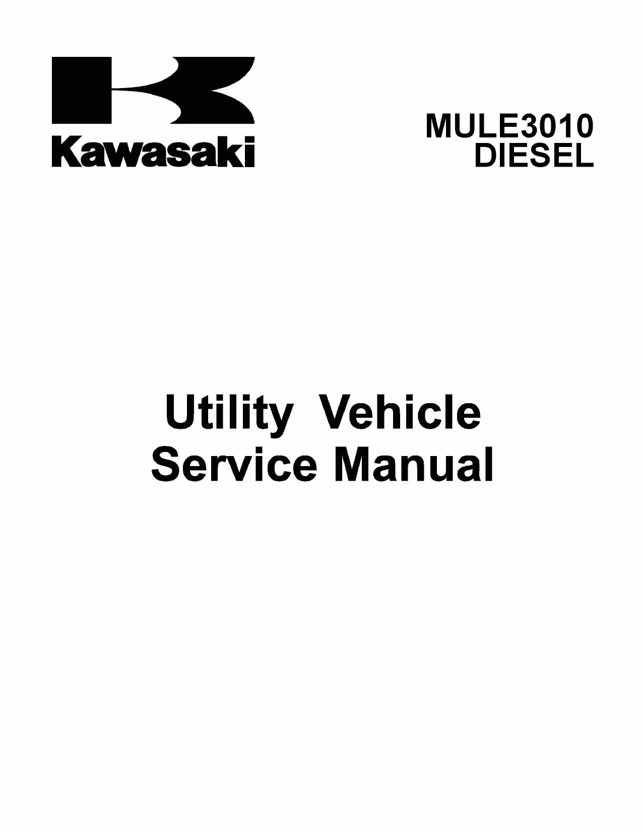 Kawasaki Diesel Utility Vehicle Service Manual (KAF950) - Comprehensive Guide Preview image 2