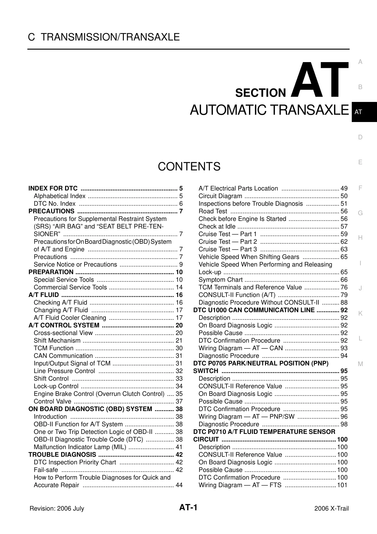 2006 Nissan X-Trail T30 repair manual