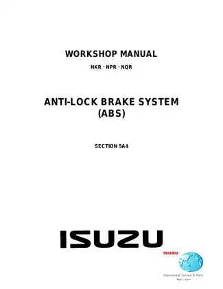 1999-2001 Isuzu Elf Truck N Series, NKR, NPR, NQR Anti-Lock Brake System (ABS) workshop manual