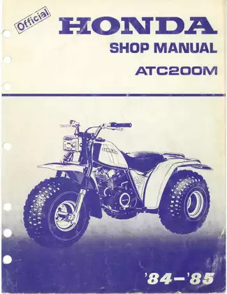 1984-1985 Honda ATC200m shop manual Preview image 1