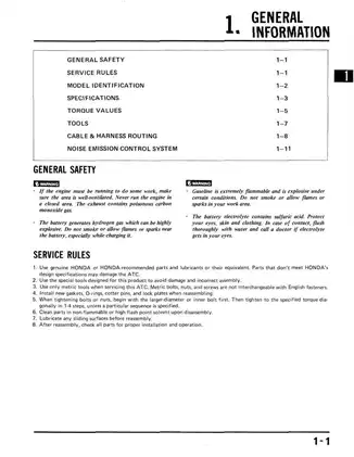 Honda ATC200M Service Manual PDF Preview image 5