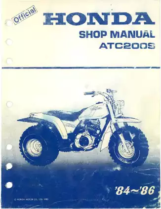 Honda ATC200S5 Service Manual - Comprehensive Guide for Mechanics