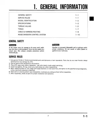 Honda ATC200S5 Service Manual - Comprehensive Guide for Mechanics Preview image 5