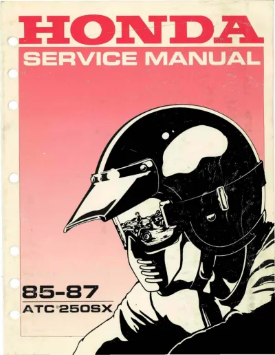 Preview: 1985–1987 Honda ATC 250SX 4-stroke Three-Wheeler Service Manual (P/N MSV 1418 (8704))