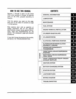 1985-1987 Honda ATC 250SX 3-wheeler service manual Preview image 3