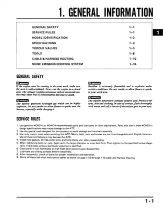 1985-1987 Honda ATC 250SX 3-wheeler service manual Preview image 4