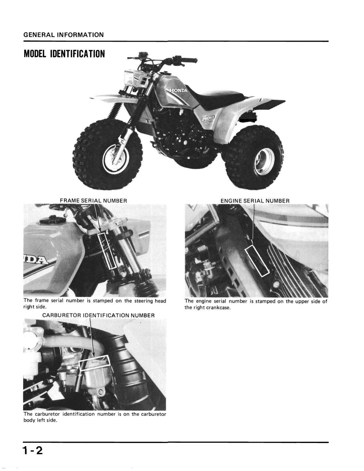 1985-1987 Honda ATC250sx 3-wheeler shop manual Preview image 5