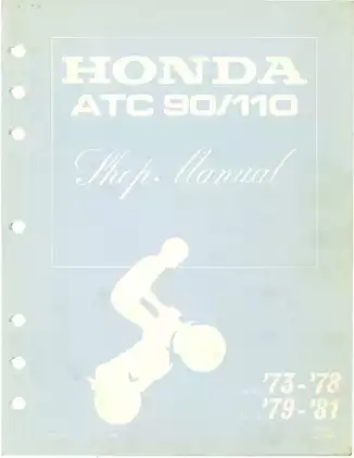 Honda ATC90/110 Shop Manual - Comprehensive Repair & Maintenance Guide