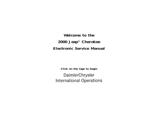 2000 Jeep Cherokee XJ Service Manual and Repair Guide