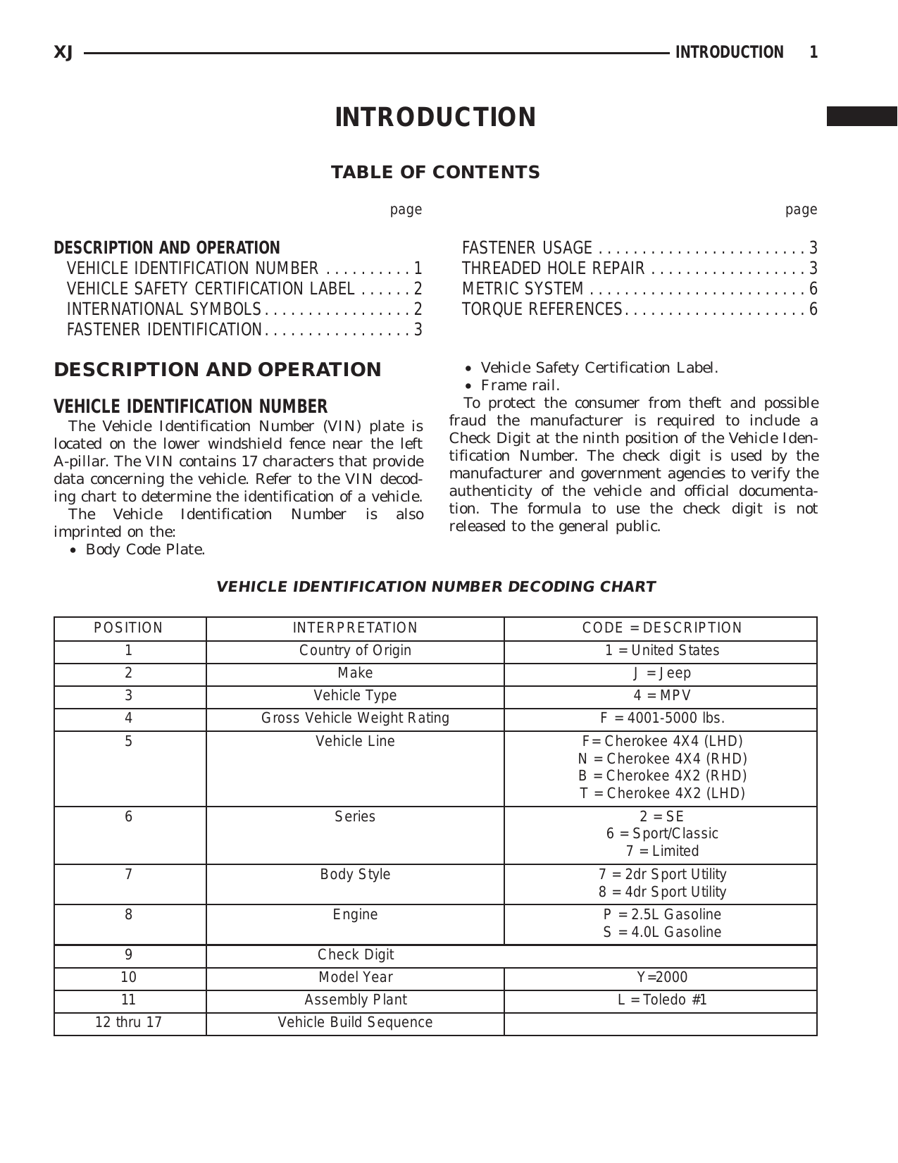 2000 Jeep Cherokee service manual Preview image 3