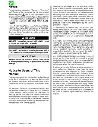 Mercury 30/40 HP Outboard Motors Service Manual (1996) Preview image 2