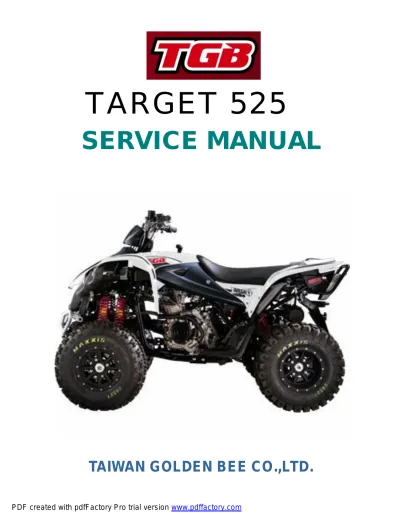 TGB Target 525 ATV Factory Service Manual (P/N C4077-90960)