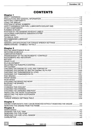 Aprilia Scarabeo 150 scooter service manual Preview image 2