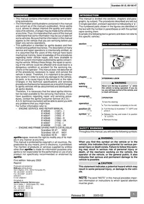 Aprilia Scarabeo 50 ie 50/100 4T 50ie workshop manual Preview image 2