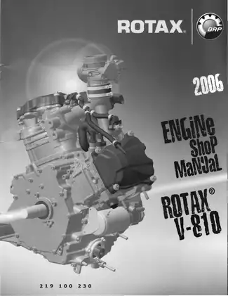 2006 Rotax V810 engine repair manual