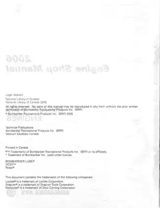 2006 Rotax V810 engine repair manual Preview image 3