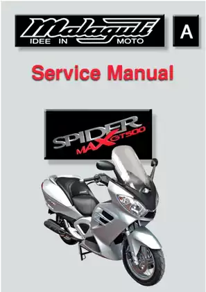 Malaguti Spider Max 500, GT 500 scooter service manual Preview image 1