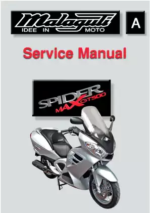 Malaguti Spider Max 500, GT 500 scooter service manual