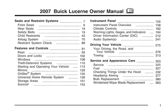 2006-2009 Buick Lucerne owner manual Preview image 1