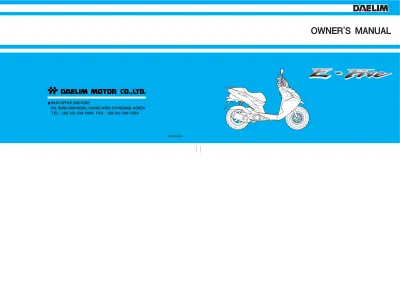 Daelim S-Five 50 Scooter Owner's Manual (P/N OM45-0204-01E)