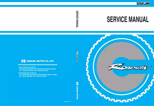2004-2007 Daelim Roadwin VJ 125 scooter service manual