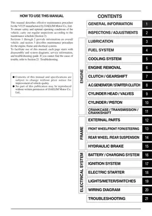 2004-2007 Daelim Roadwin VJ 125 scooter service manual Preview image 2