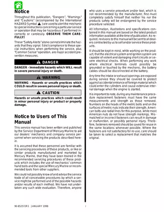 Mercury Mariner 40 hp, 50 hp, 55 hp, 60 hp outboard motor service manual Preview image 2