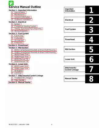 Mercury Mariner 40 hp, 50 hp, 55 hp, 60 hp outboard motor service manual Preview image 4