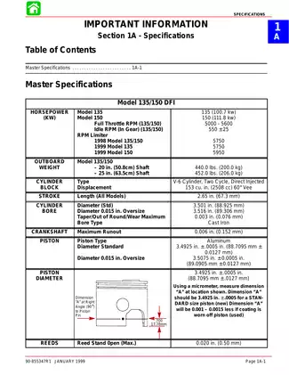 Mercury Mariner outboard motor 135 hp, 150 hp OptiMax Direct Fuel Injection service manual Preview image 5