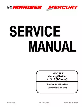 Mercury/Mariner 4-5-6 HP Outboard Service Manual (2000 Model Year)