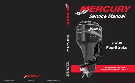Mercury Mariner 75 hp, 90 hp FourStroke outboard motor service manual Preview image 1