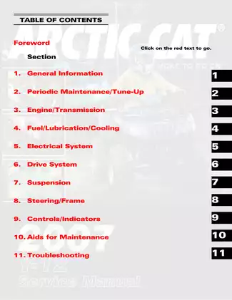 Comprehensive Arctic Cat ATV Service Manual (Year Model Unspecified) Preview image 1