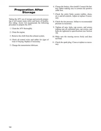 Comprehensive Arctic Cat ATV Service Manual (Year Model Unspecified) Preview image 5