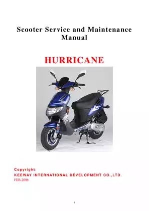 2006 Keeway Hurricane 50, Hurricane 90 service and maintenance manual