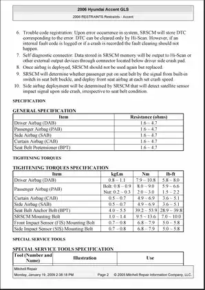 2006-2008 Hyundai Accent repair manual Preview image 2