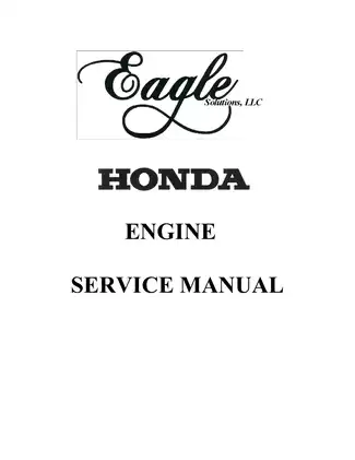 Honda GXV270, GXV340, GXV390, 270 cc small engine service manual Preview image 1