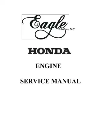 Honda GXV270, GXV340, GXV390, 270 cc small engine service manual