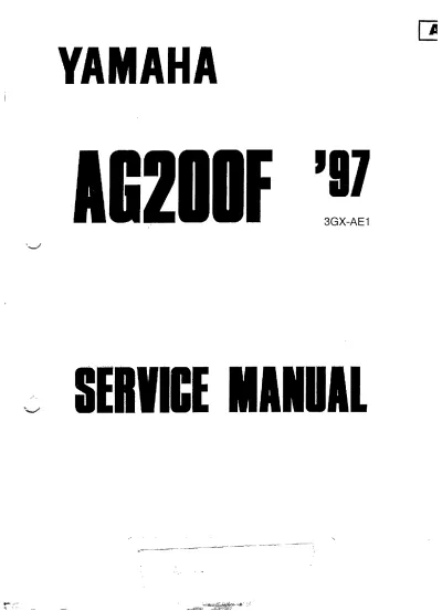 Yamaha AG200F 1997 Service Manual (QQS-CLP-S96-3GX)