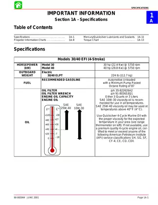 2002 Mercury Mariner 30, 40 EFI 4-stroke outboard motor service manual Preview image 5