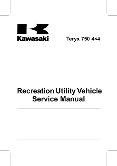 Kawasaki Teryx 750 4x4 2008 Factory Service Manual OEM
