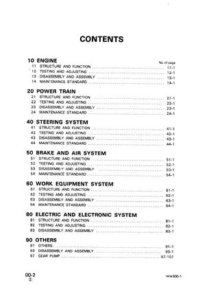 Komatsu WA 500 wheel loader shop manual Preview image 2