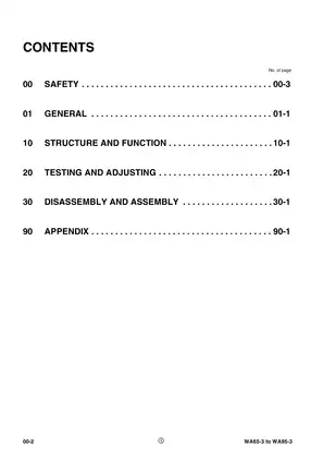 Komatsu WA65-3, WA75-3, WA85-3, WA90-3, WA95-3 Wheel Loader shop manual Preview image 2